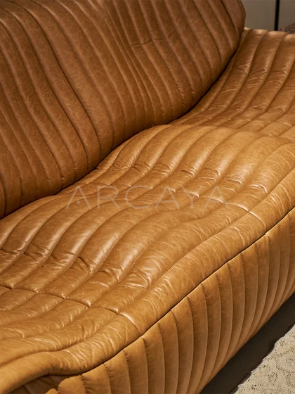 Riva Noir Straight Sofa - front view 11