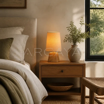Aveline Hollow Table Lamp — styled interior view 01
