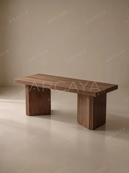 Fluted Oak Dining Table — view 08