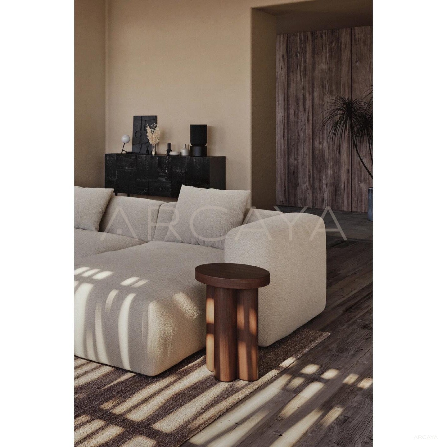 Champagne Teak Side Table - scene