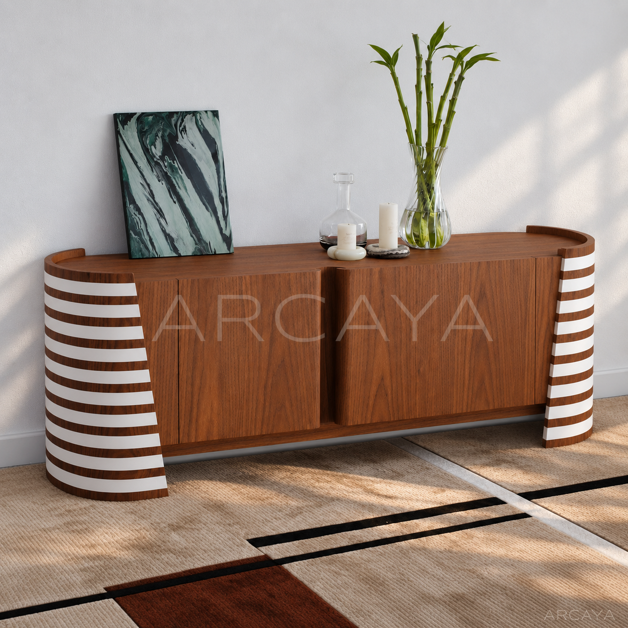 Yiduo Warm Wood Tv Stand