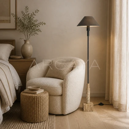 Isolde Ridge Floor Lamp — styled interior view 02
