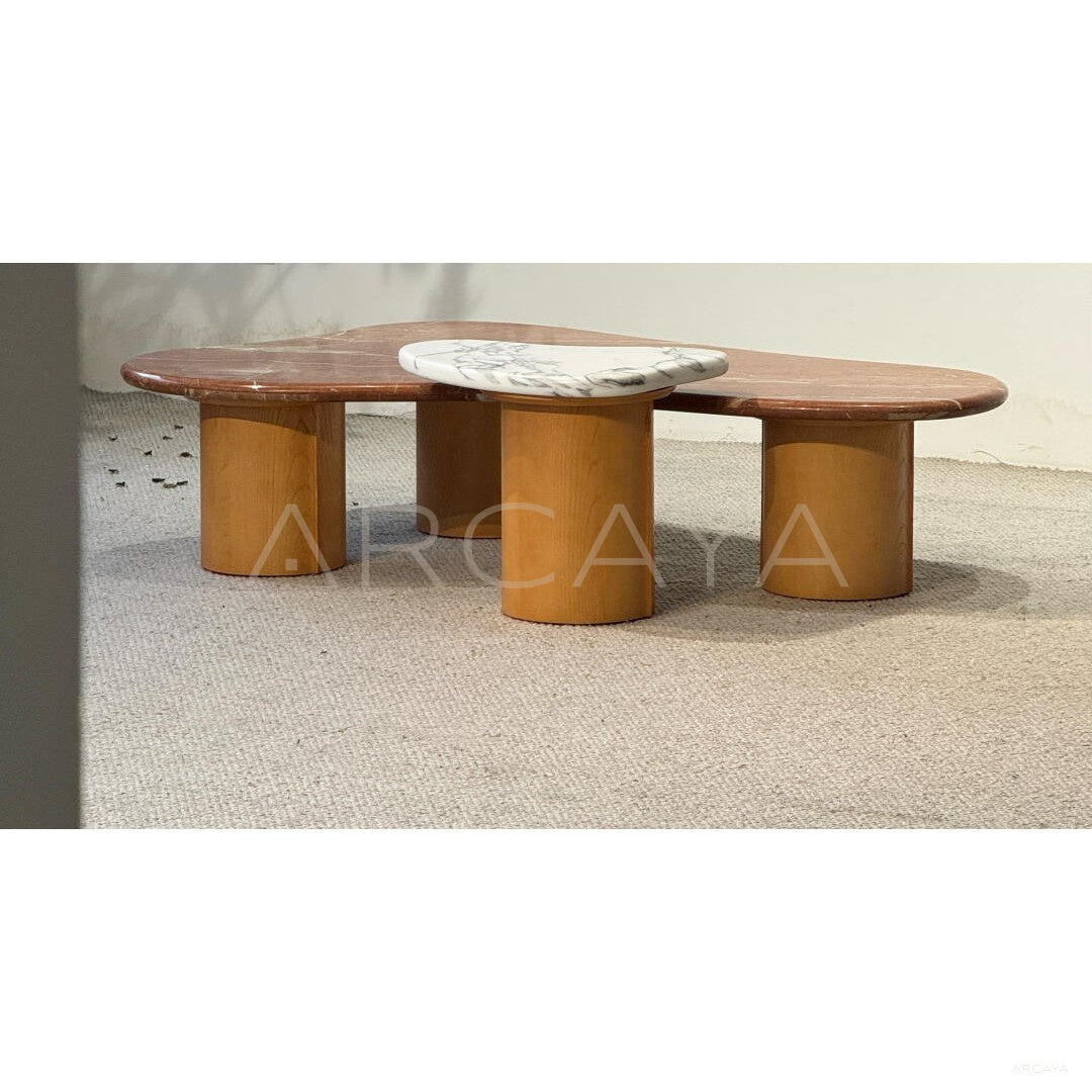 Terracotta Cloud Irregular Marble Coffee Table