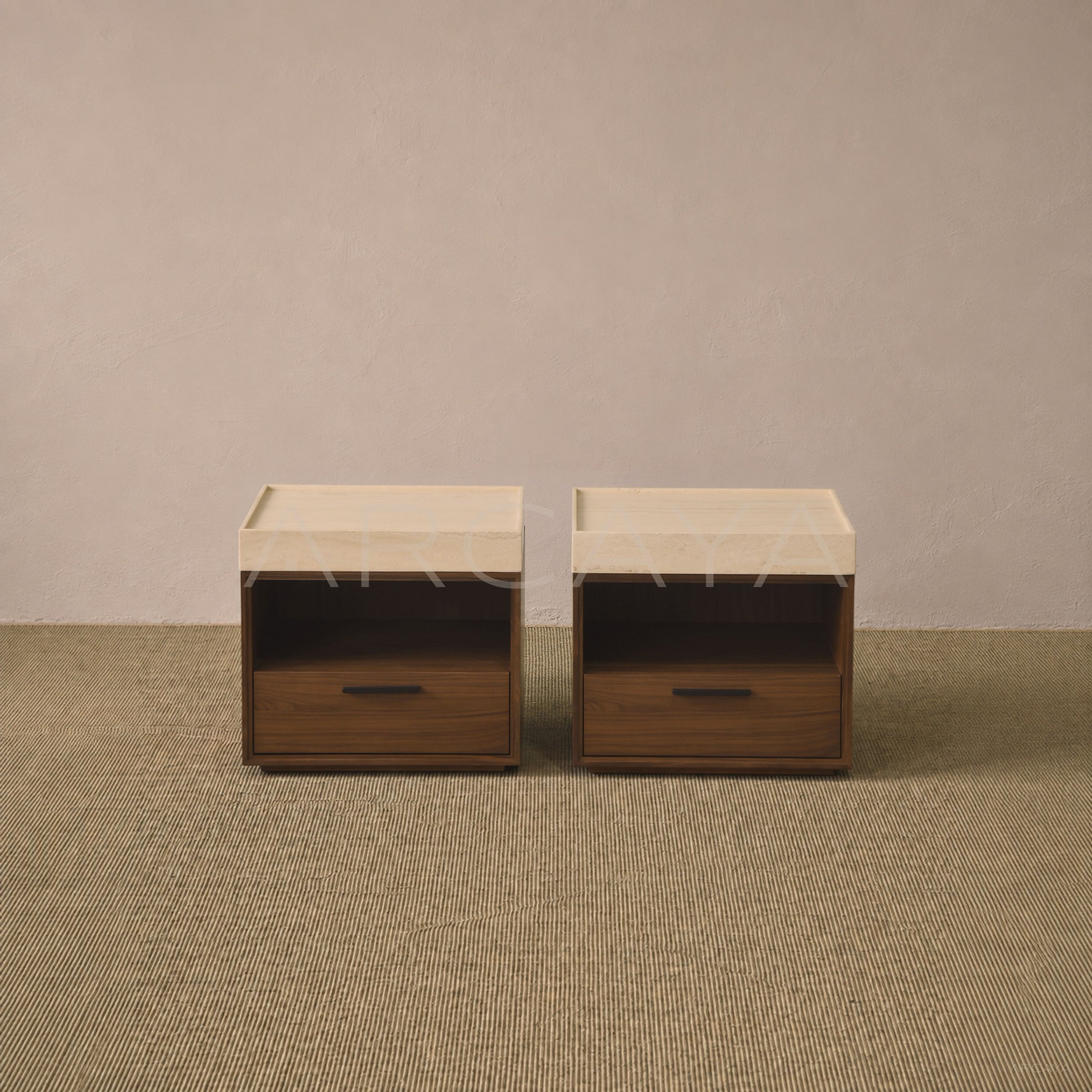 Walnut Veneer Nightstand - main