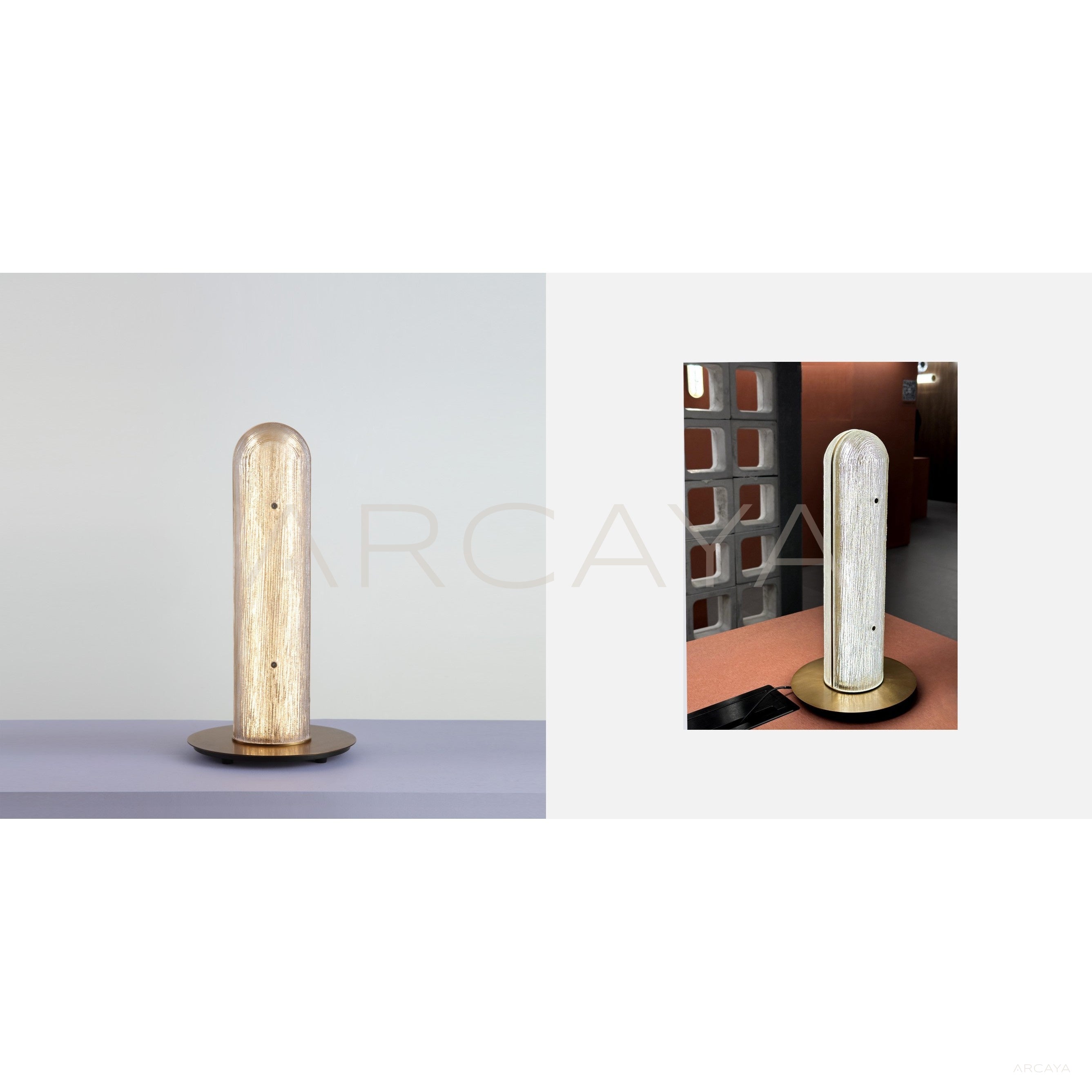 Gold Thread Glass Column Table Lamp 23068