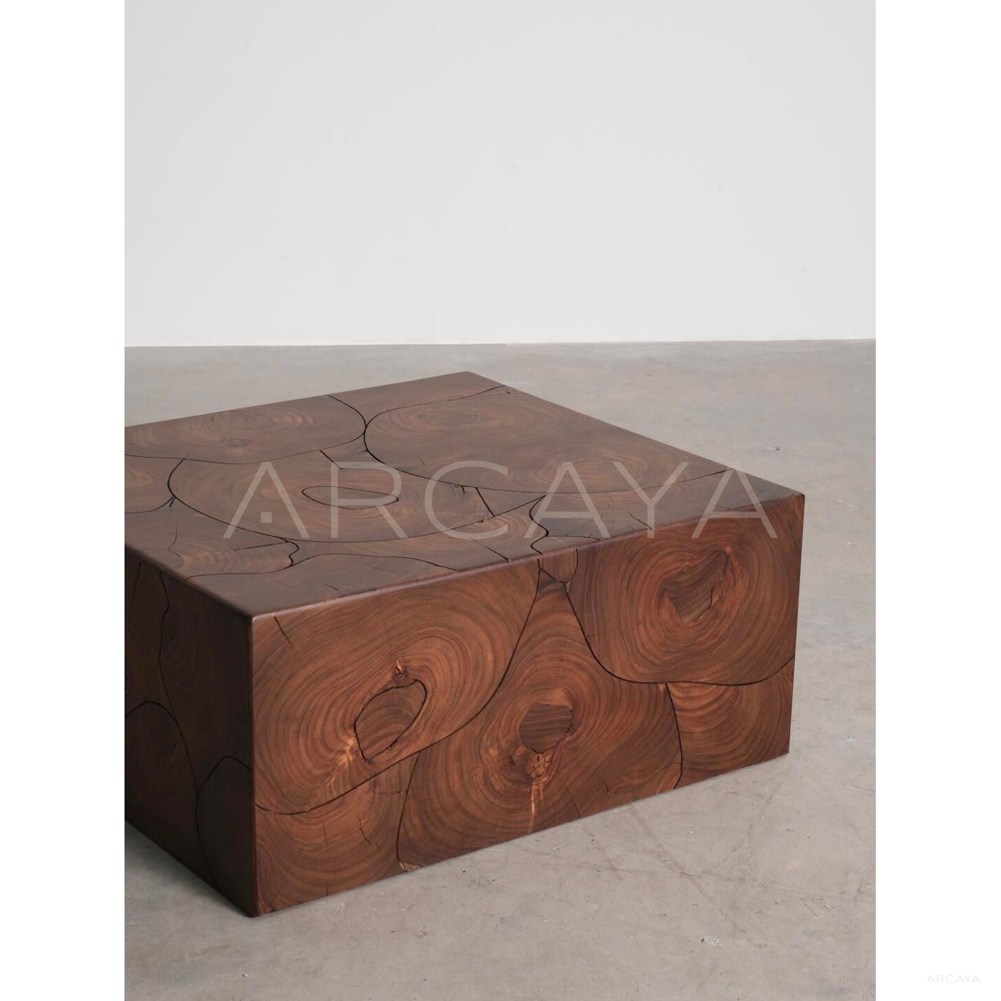 Wood Grain Patchwork Art Side Table
