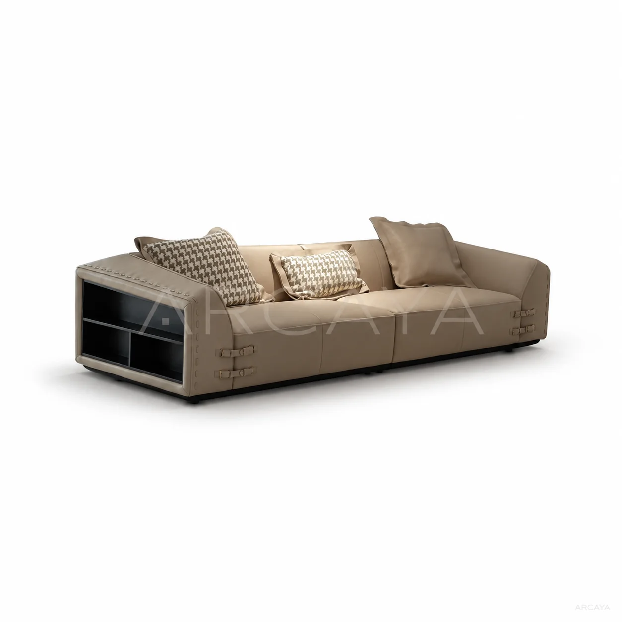 Petra Park Straight Sofa - product view with realistic grounded contact shadow