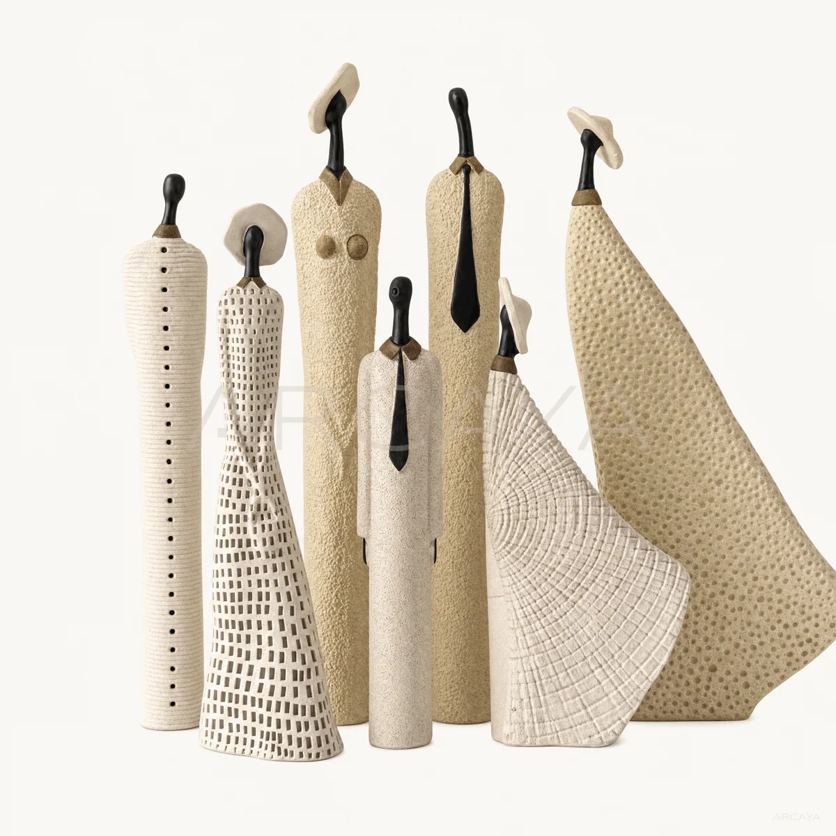 Beige Textured Figure