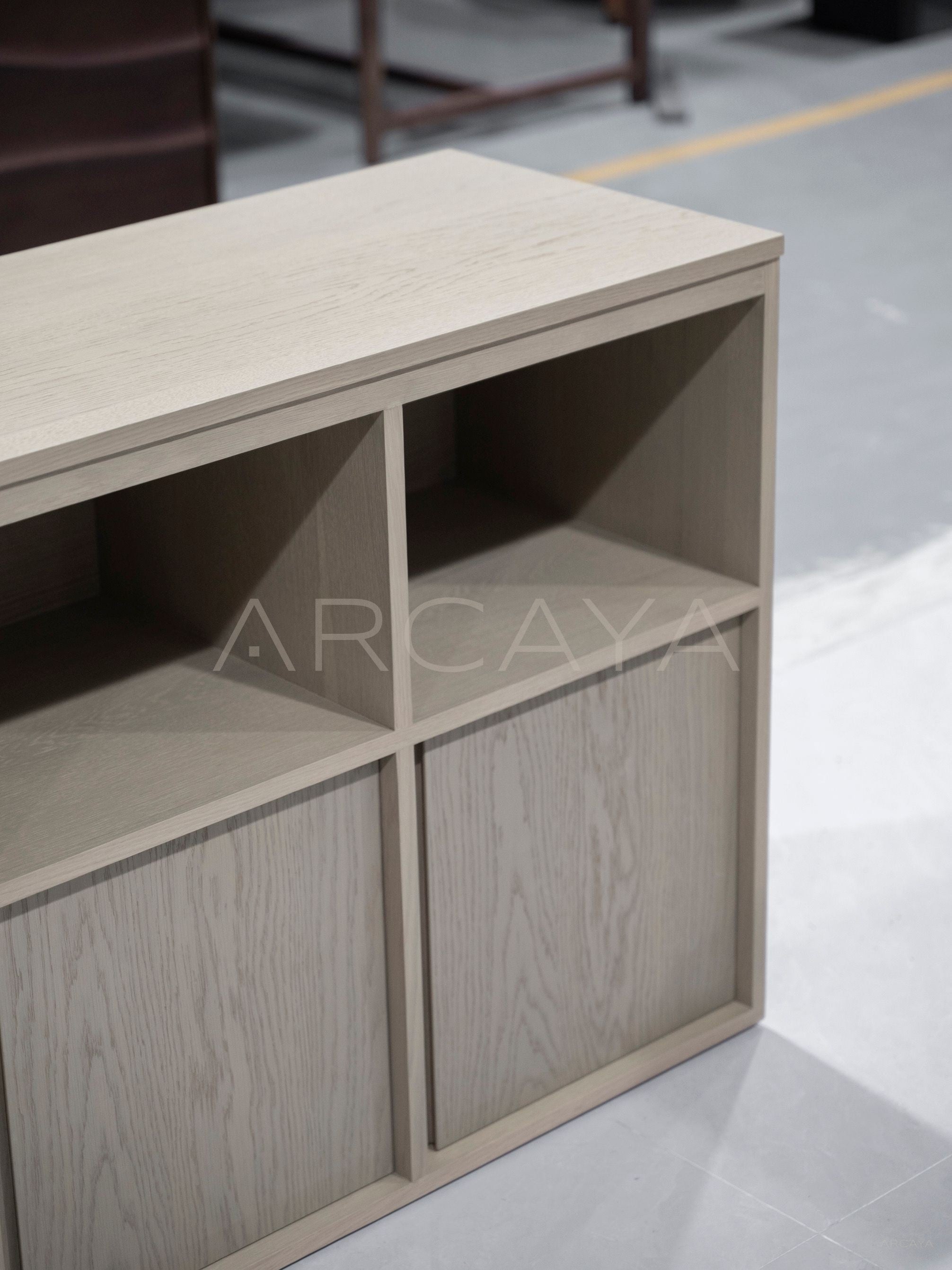 Minimalist Mid Century Solid Wood Storage Cabinet - detail
