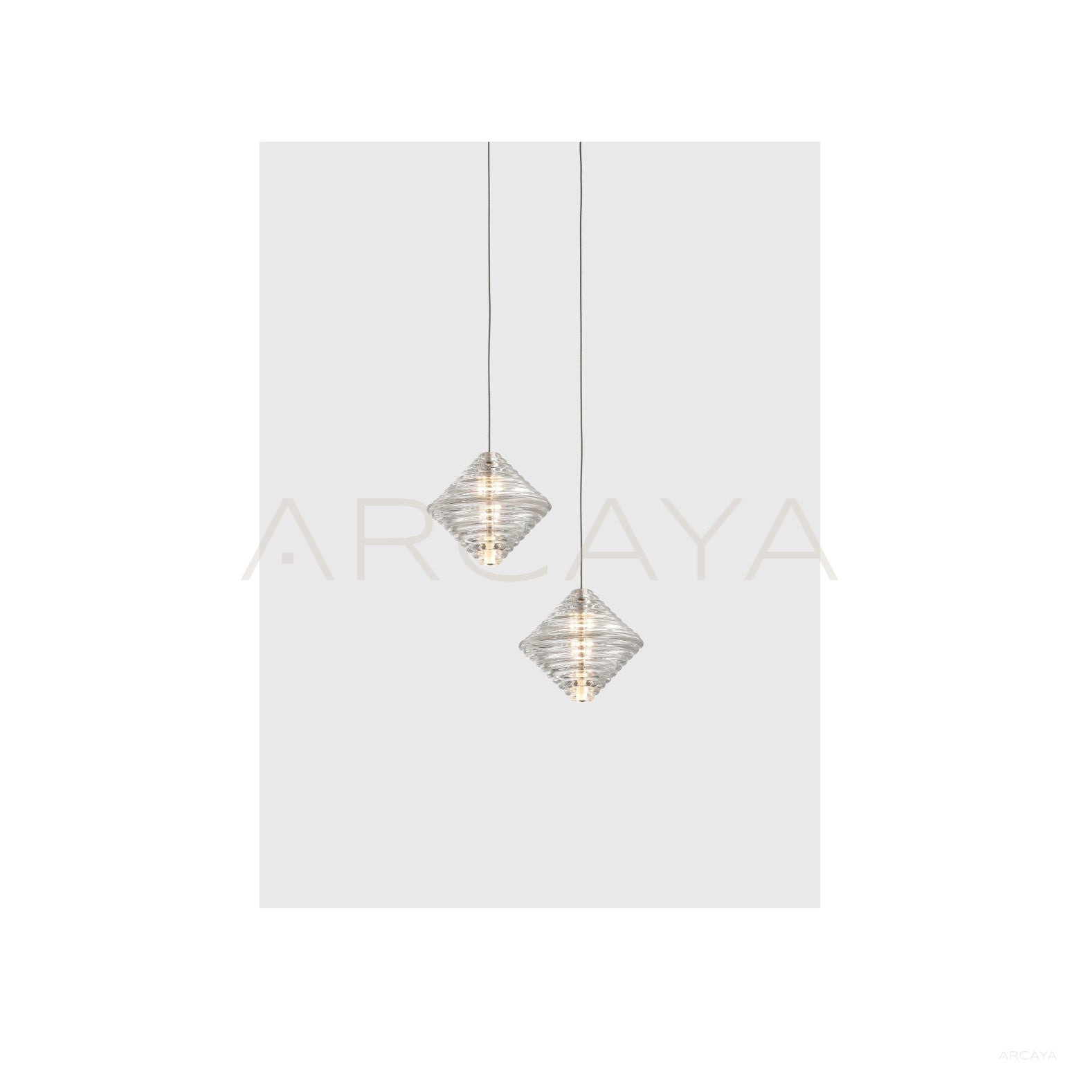 Ribbed Glass Diamond Pendant Light 97177