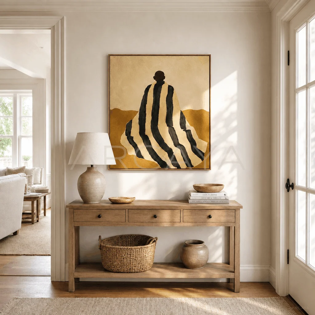 Striped Figure Wall Art