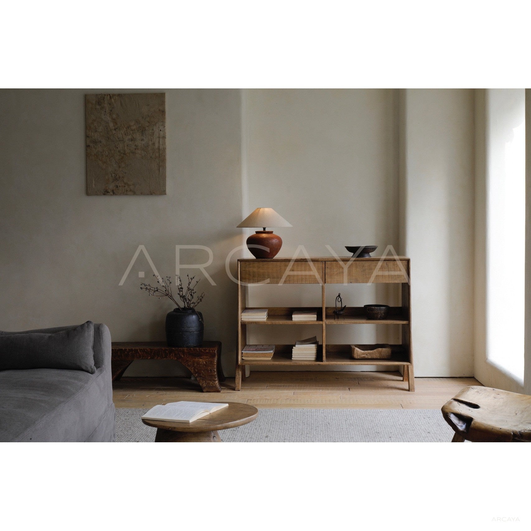 Open Two Drawer Storage Cabinet - scene