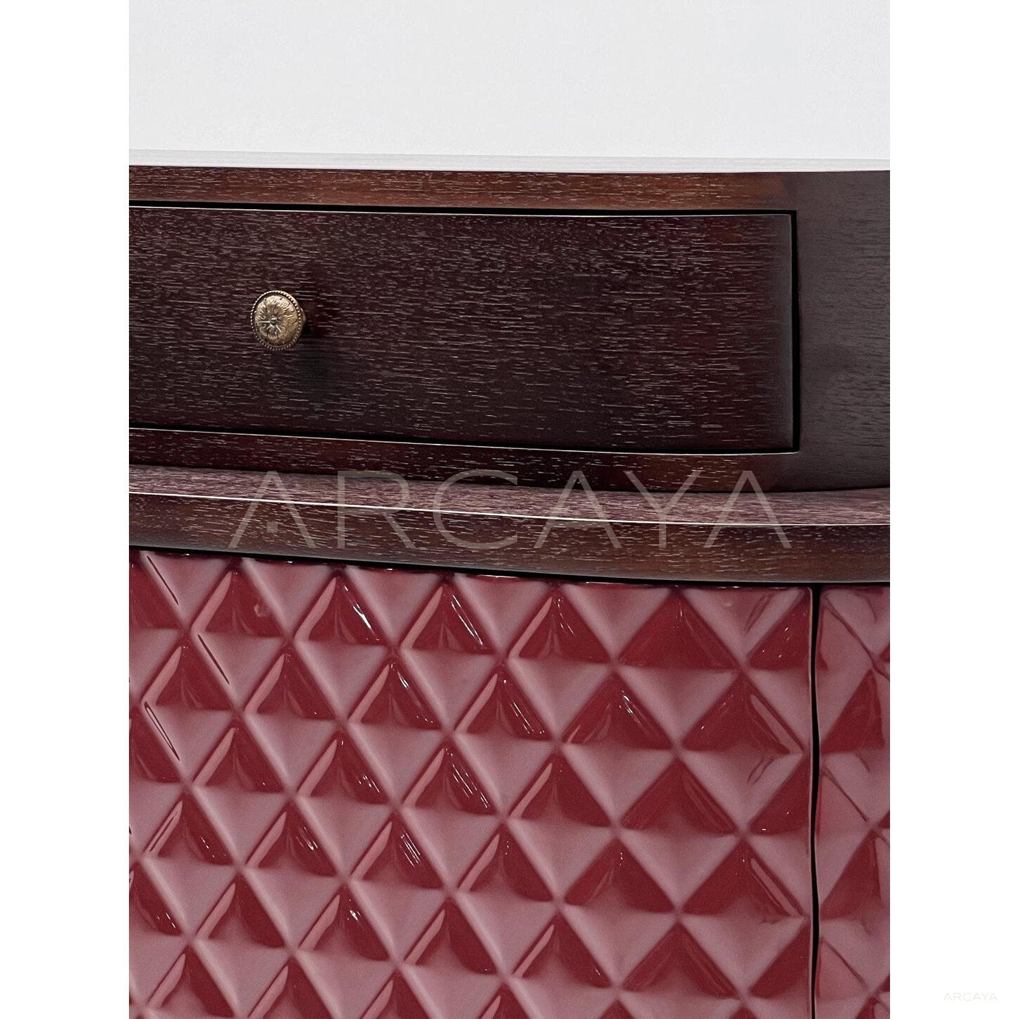 Italian Wine Red Diamond Relief Sideboard - scene