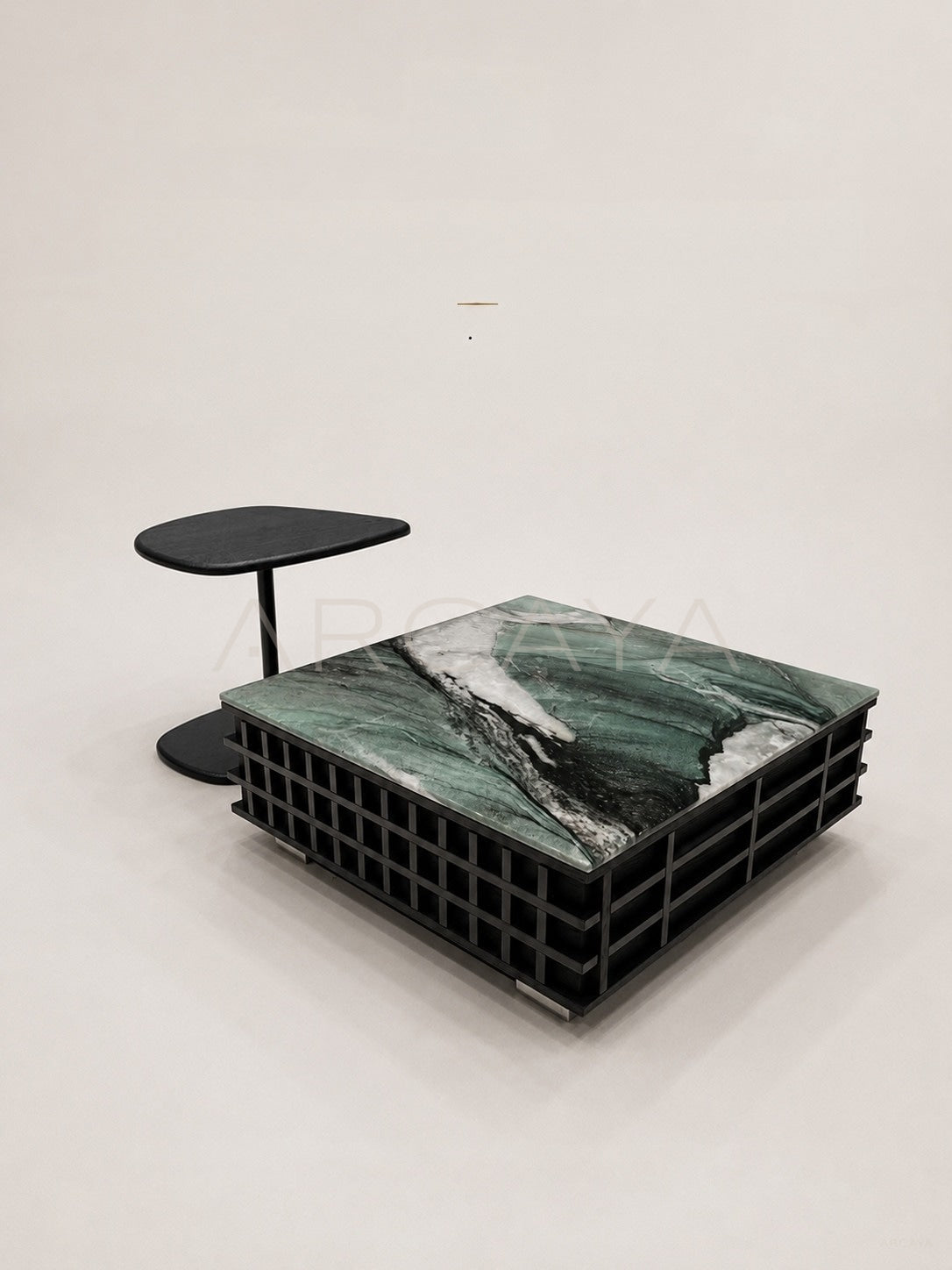 Daze Patek Jade Stone Grid Coffee Table - scene