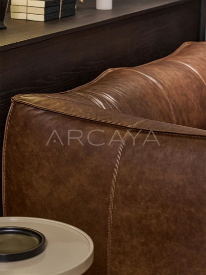 Riva Oak Straight Sofa - front view 10