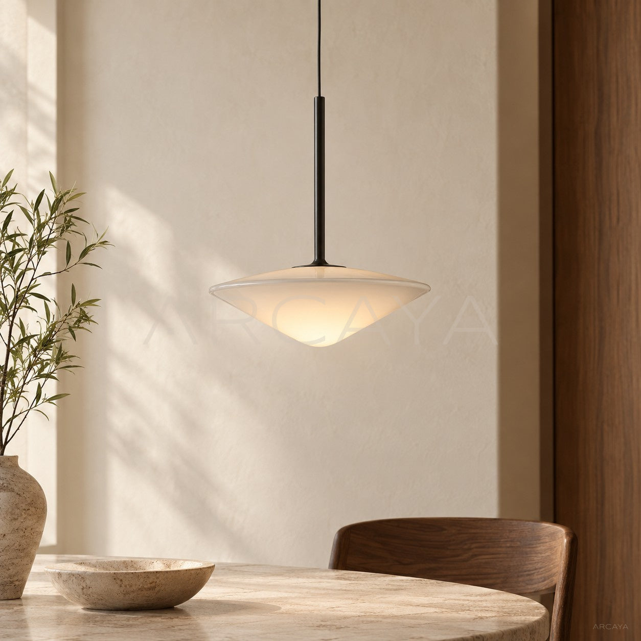 Shallow Cone Glass Pendant Light 80583