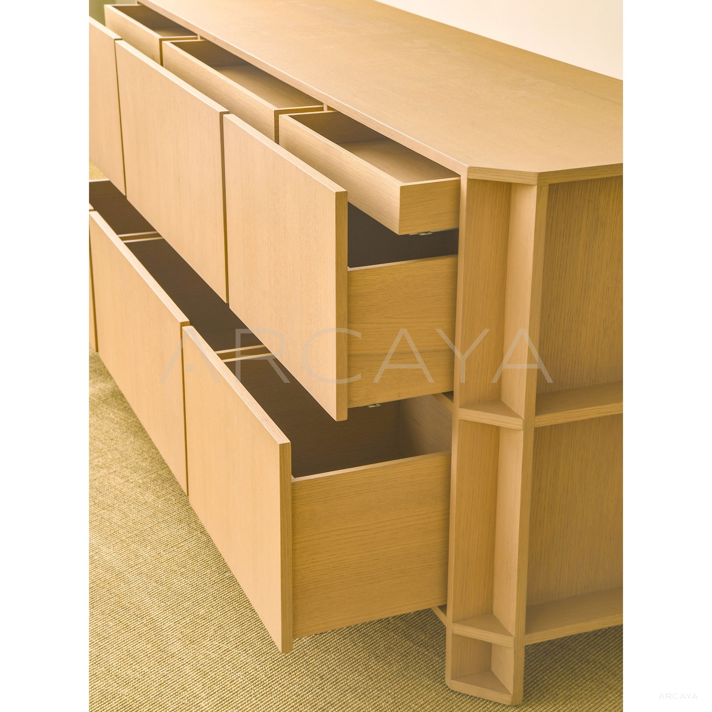 Italian Minimalist Oak Sideboard - scene