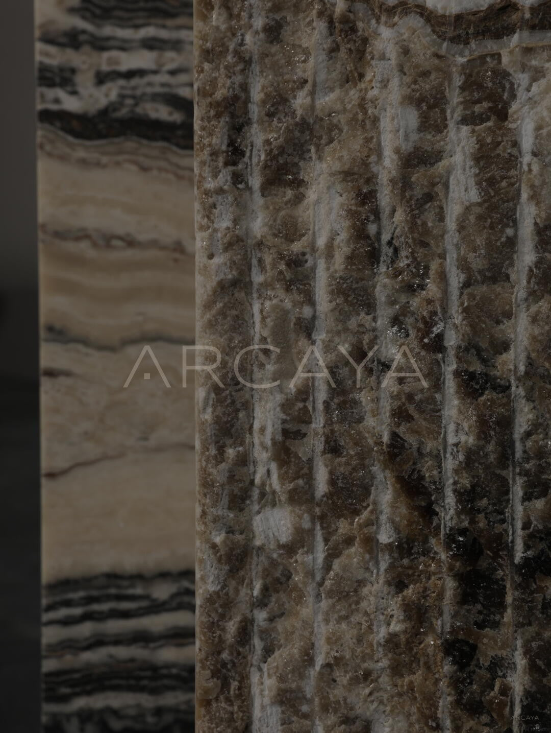 Natural Stone Square Column Sculpture Stand - scene