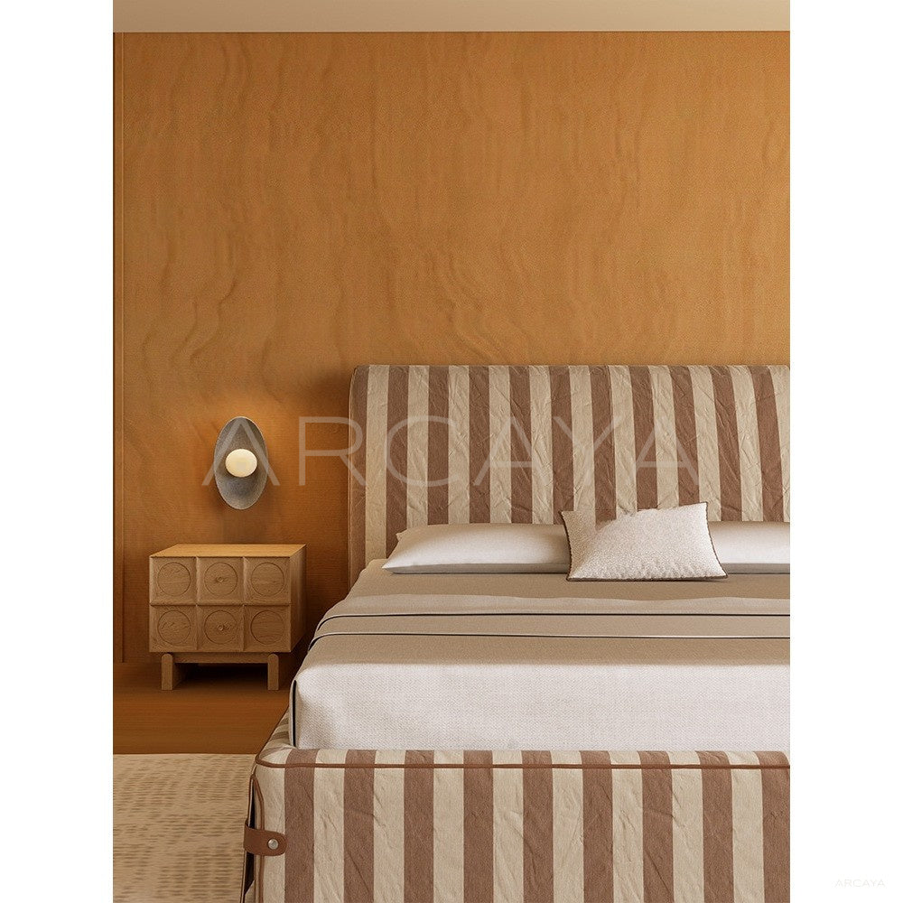 Vintage Stripe Linen Bed - scene
