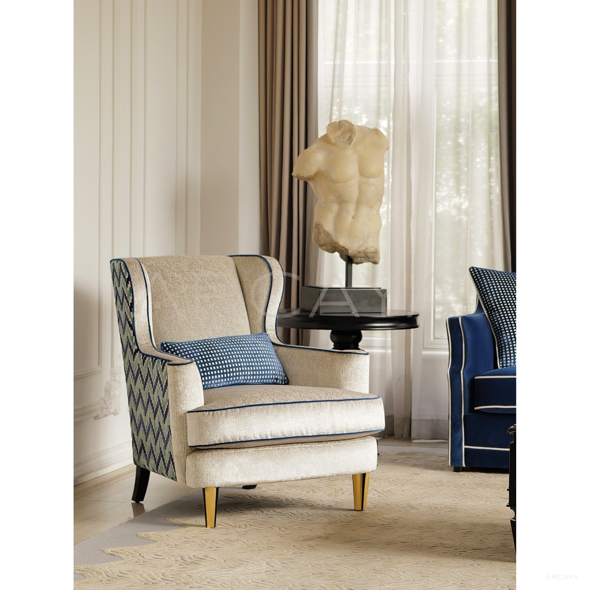 Grace Sofa Royal Blue - scene