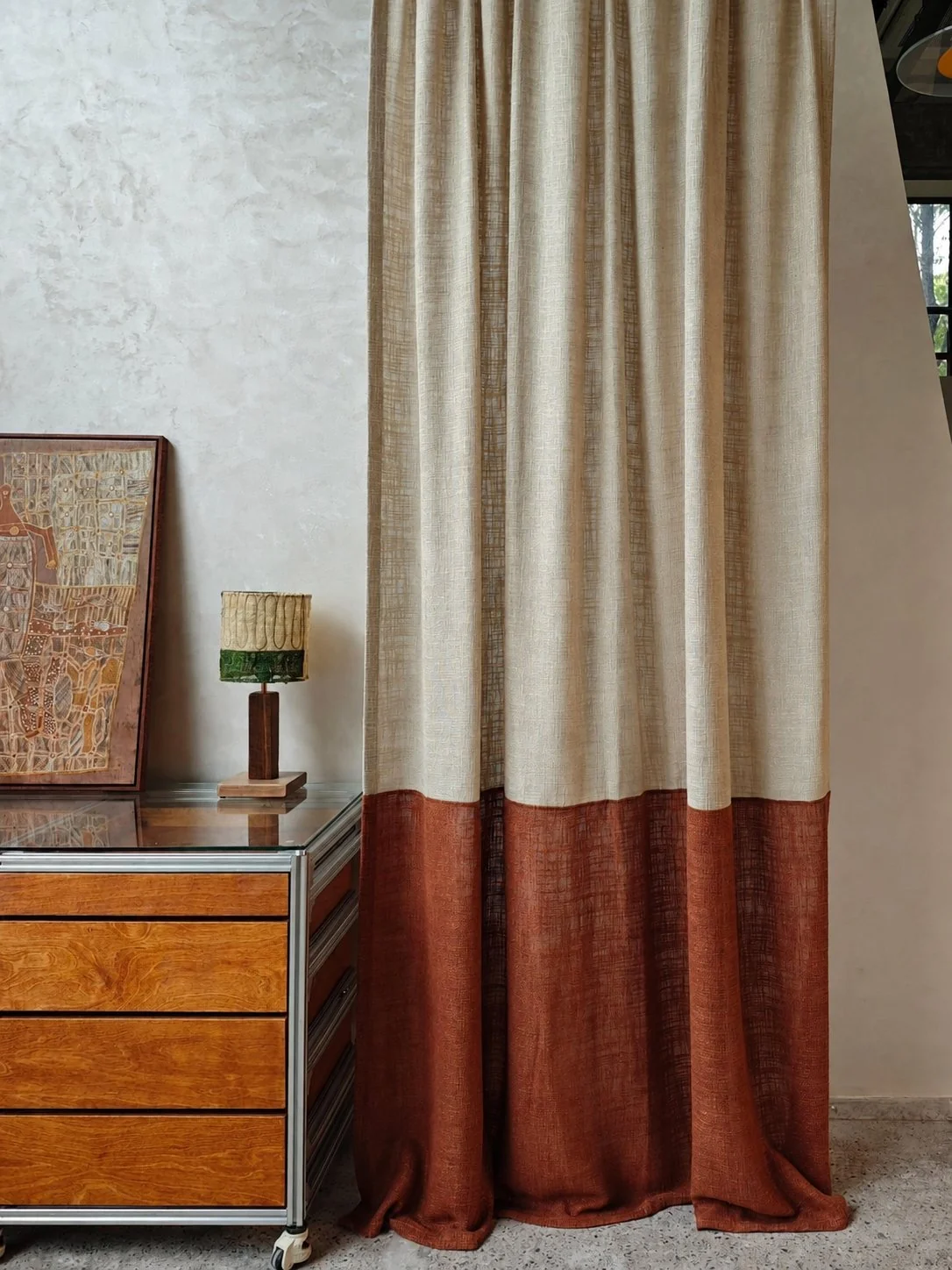 Sable Oak Curtain Panel in a finished interior.