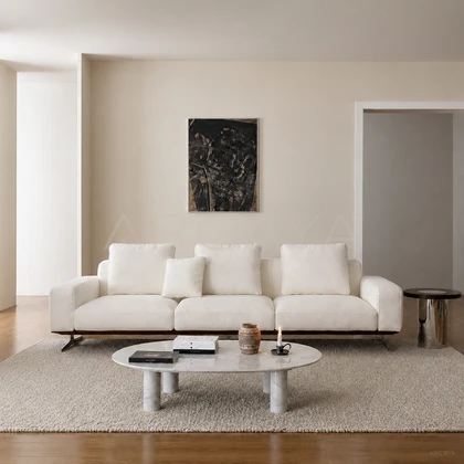 Elara Sand Straight Sofa - product view 01