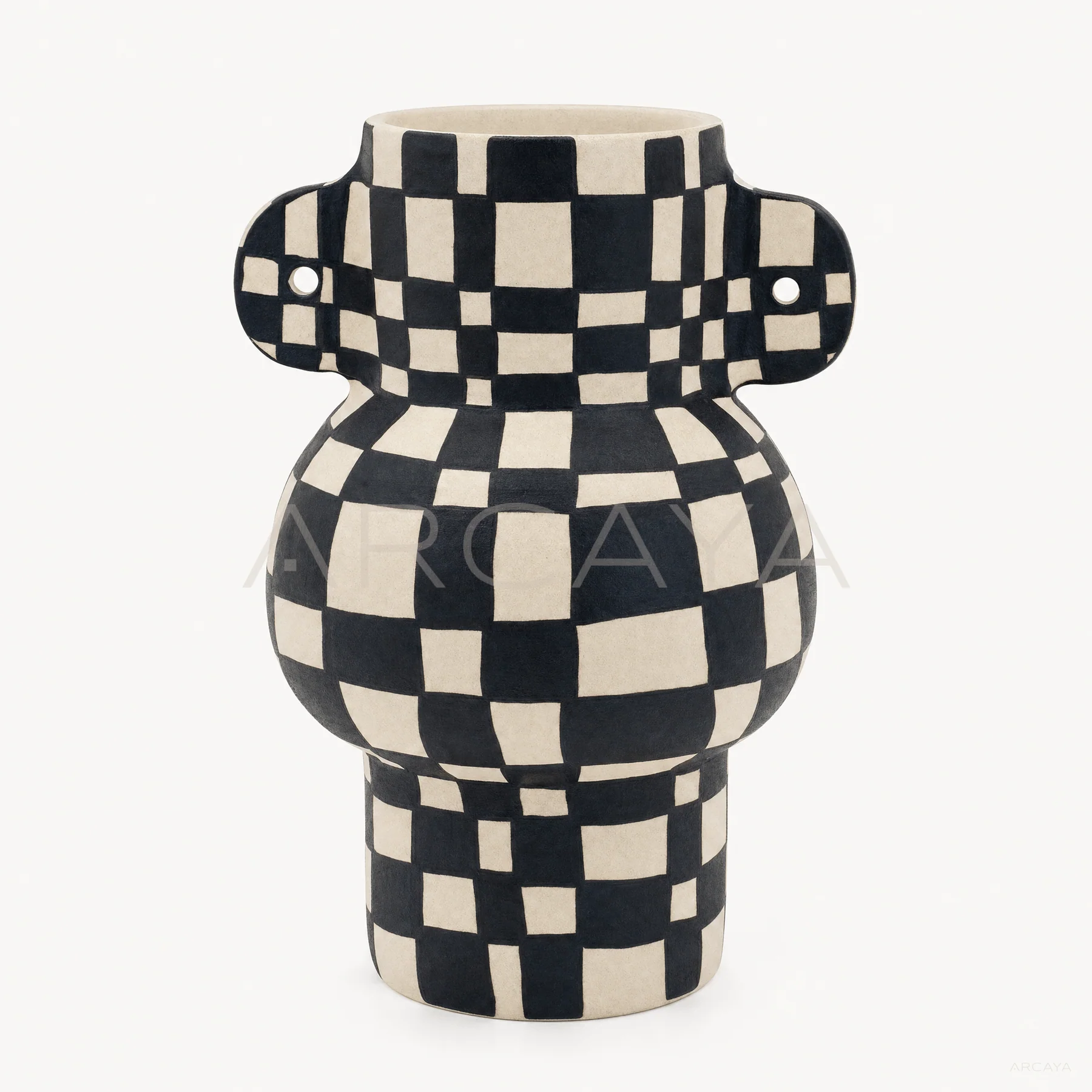 Black White Checkered Amphora — product view