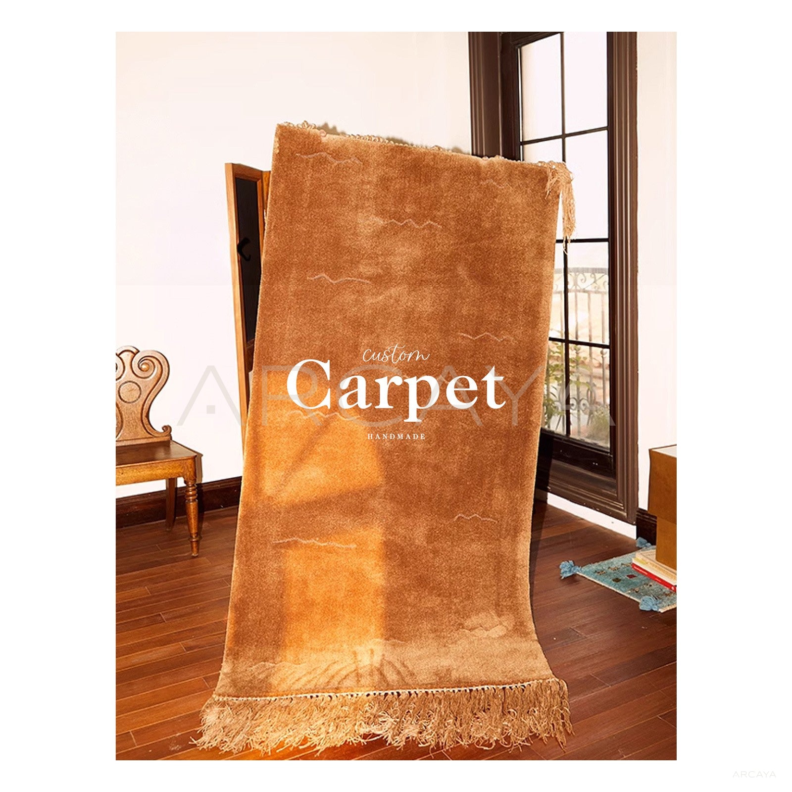 Caramel Fringe Rug Dsm P033 C01 - scene