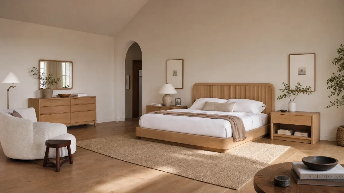 Wood Beds in a modern room