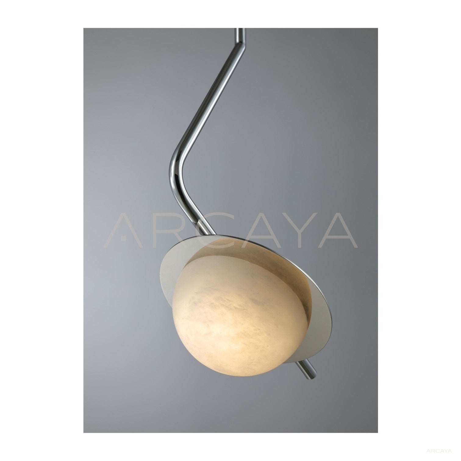 Curved Arm Stone Half Moon Pendant Light 96175