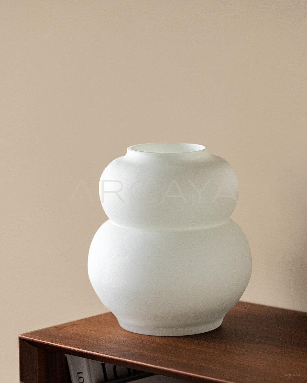 Mist White Frosted Gourd Glass Vase - scene