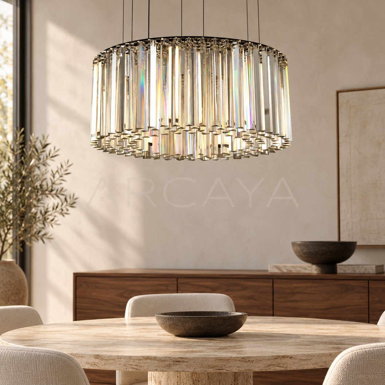 Rectangular Crystal Ring Pendant Light 21720