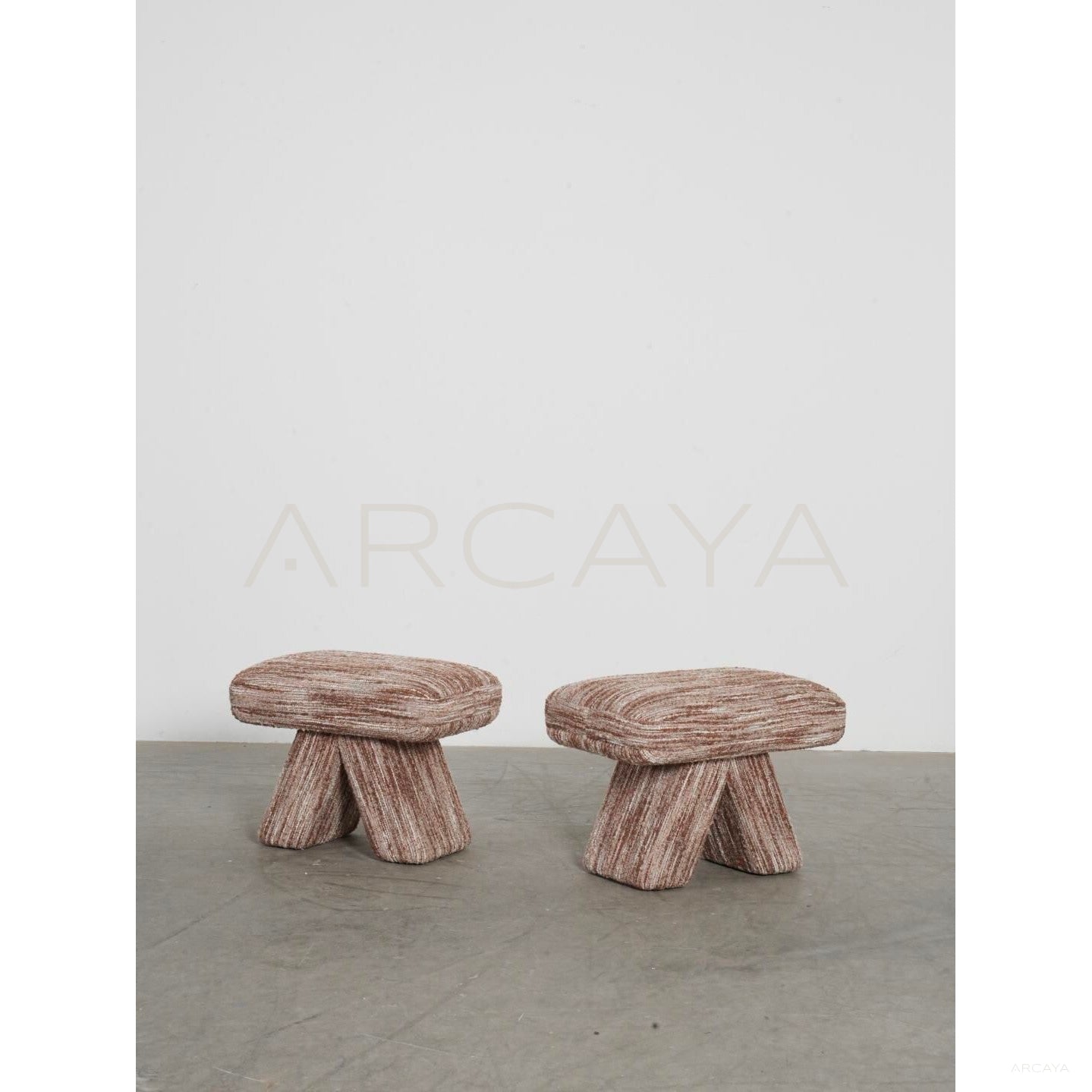 Bulbsquare Cotton Linen Vanity Stool - scene