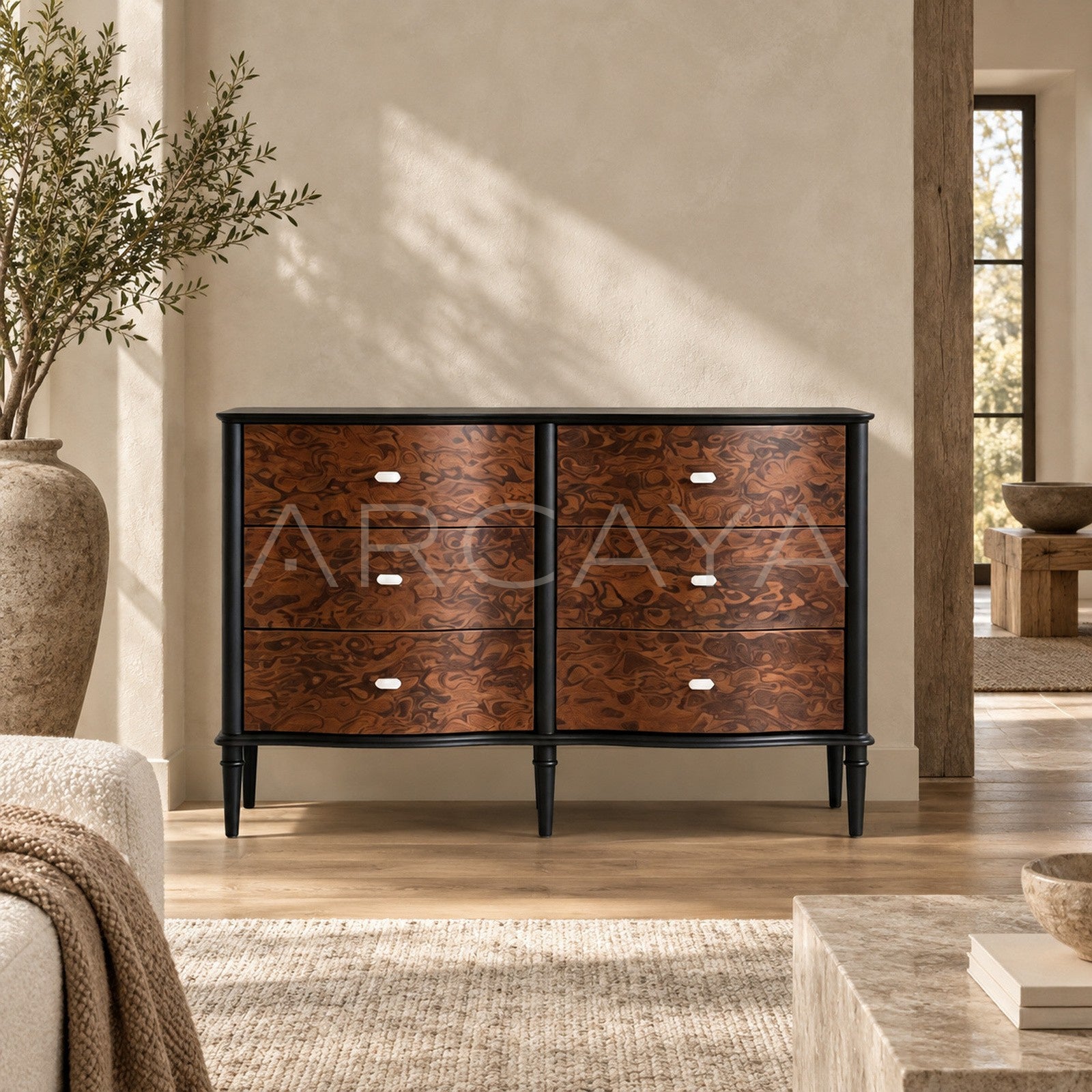 Burl Veneer Tide Cabinet - main