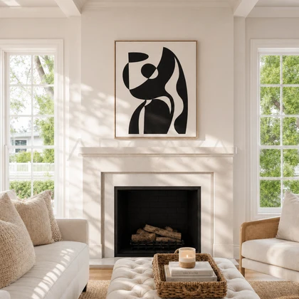 Geometric Arch Wall Art — styled interior view 2