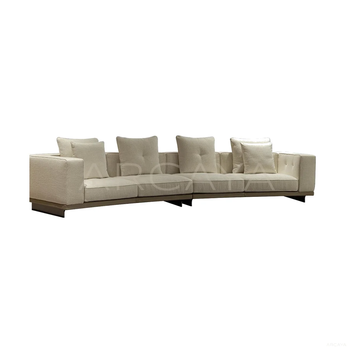 Orla Ridge Straight Sofa - product view on a white background 01