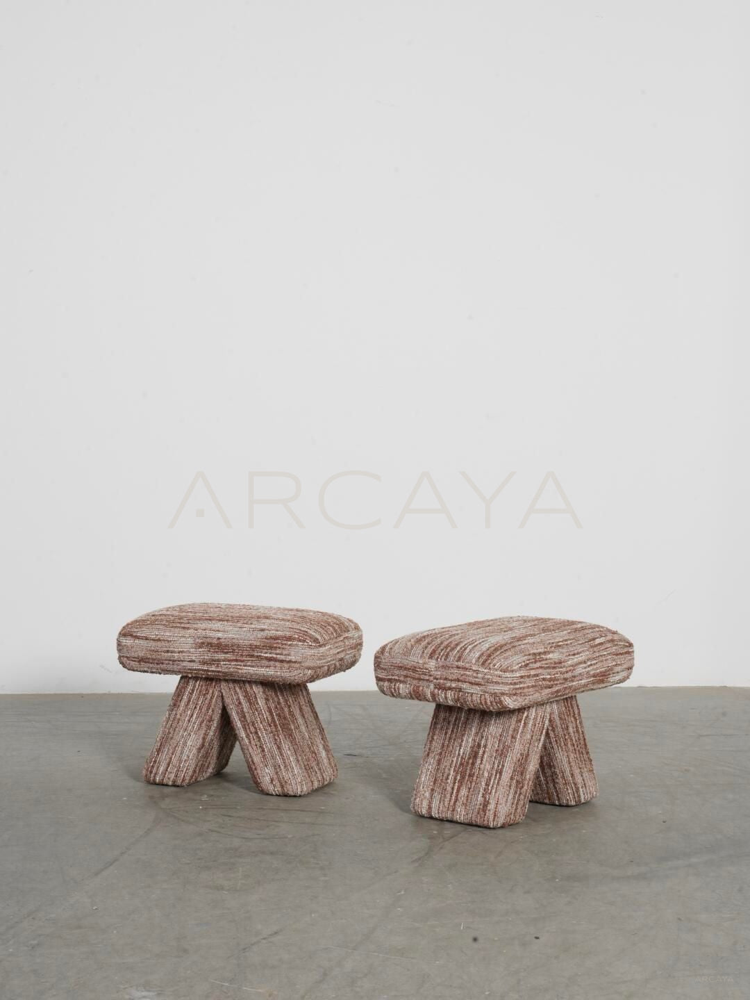 Bulbsquare Cotton Linen Vanity Stool - scene