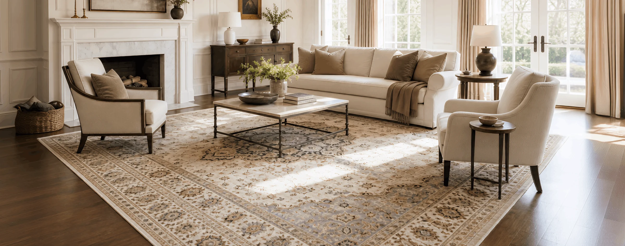 A rug direction shaped around your room.