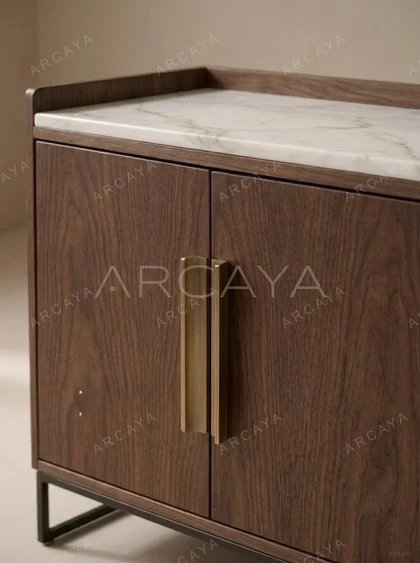 Walnut Marble Sideboard — view 02