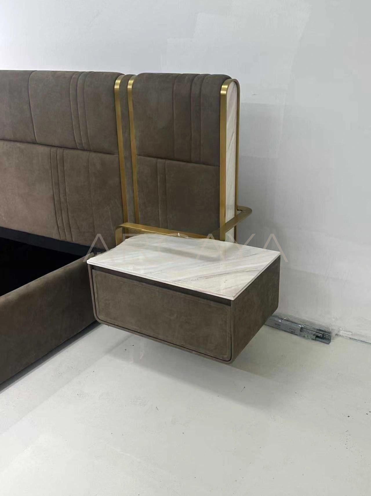 Bed With Floating Nightstands - detail
