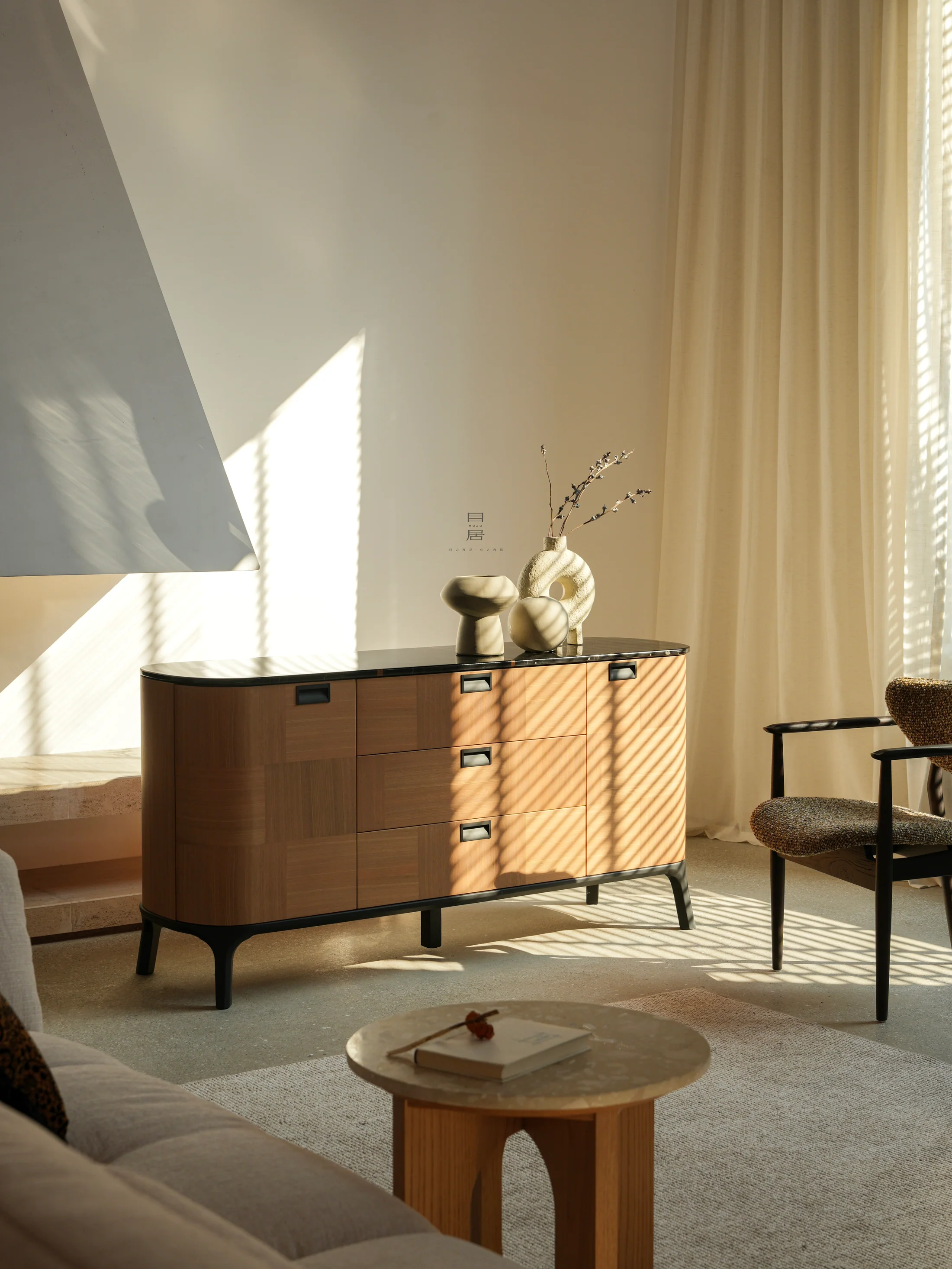 Ivory Mist Sideboard in a finished interior.