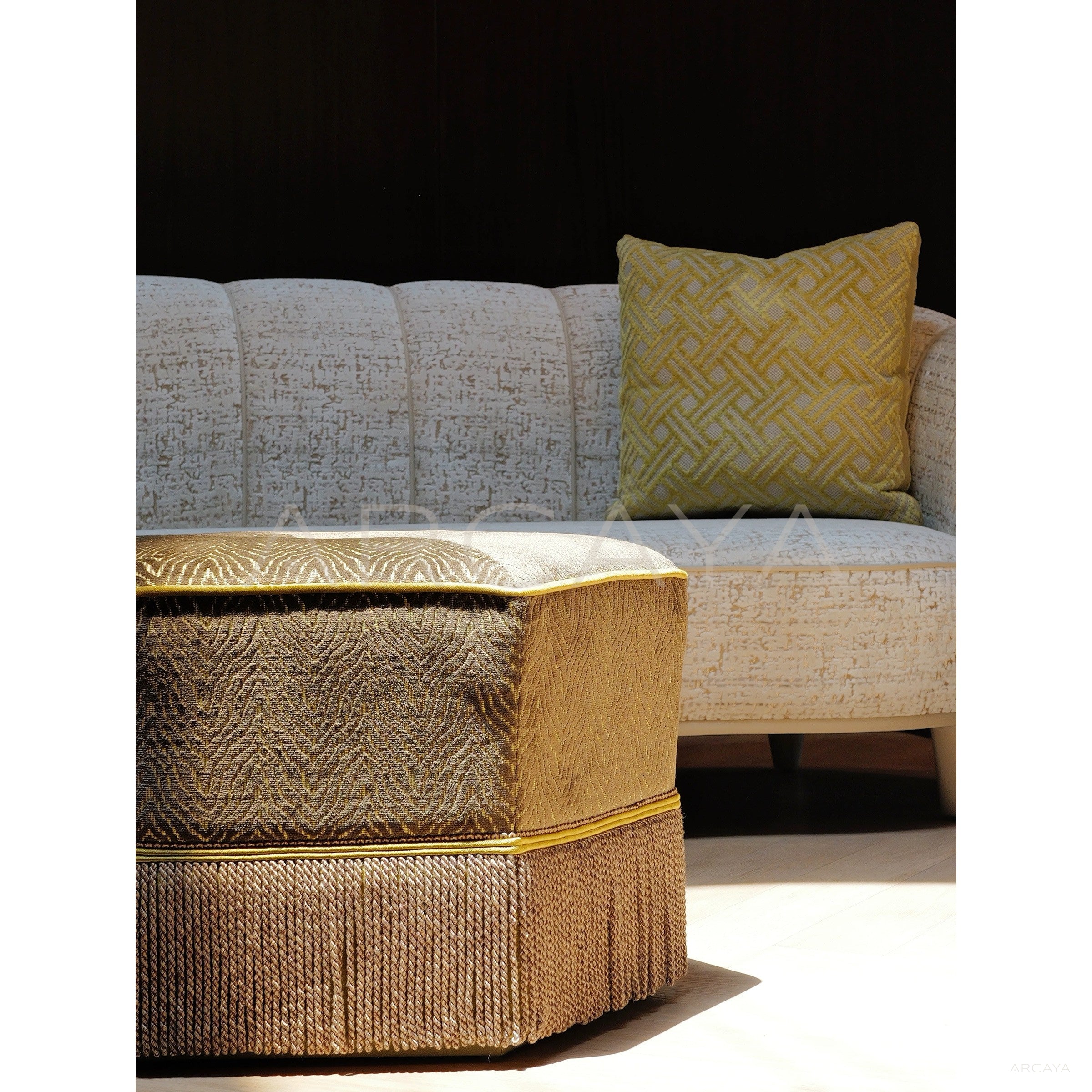 Italian Jacquard Curved Lounge Sofa