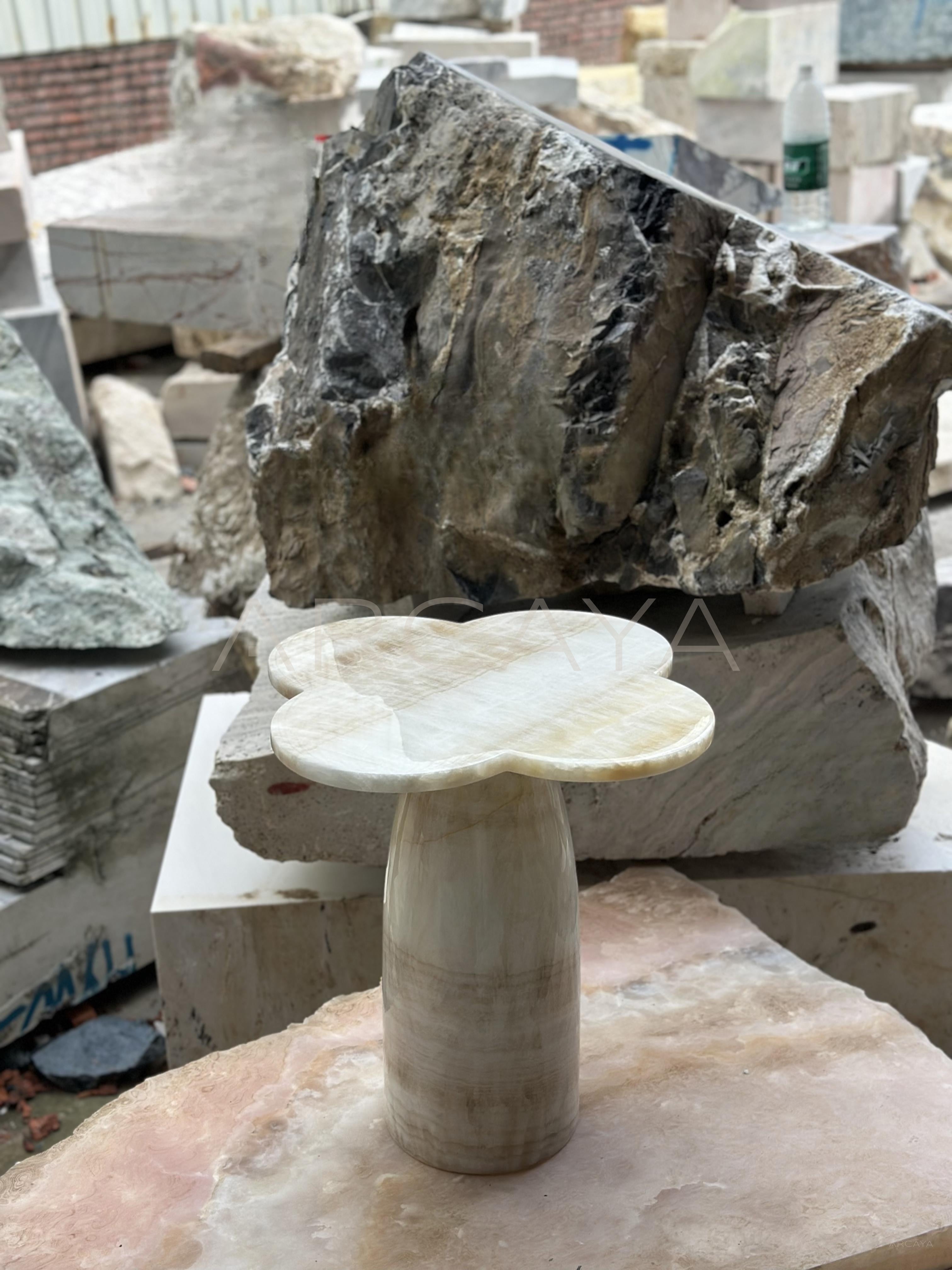 Jade Stone Furniture Piece — Side Table - scene