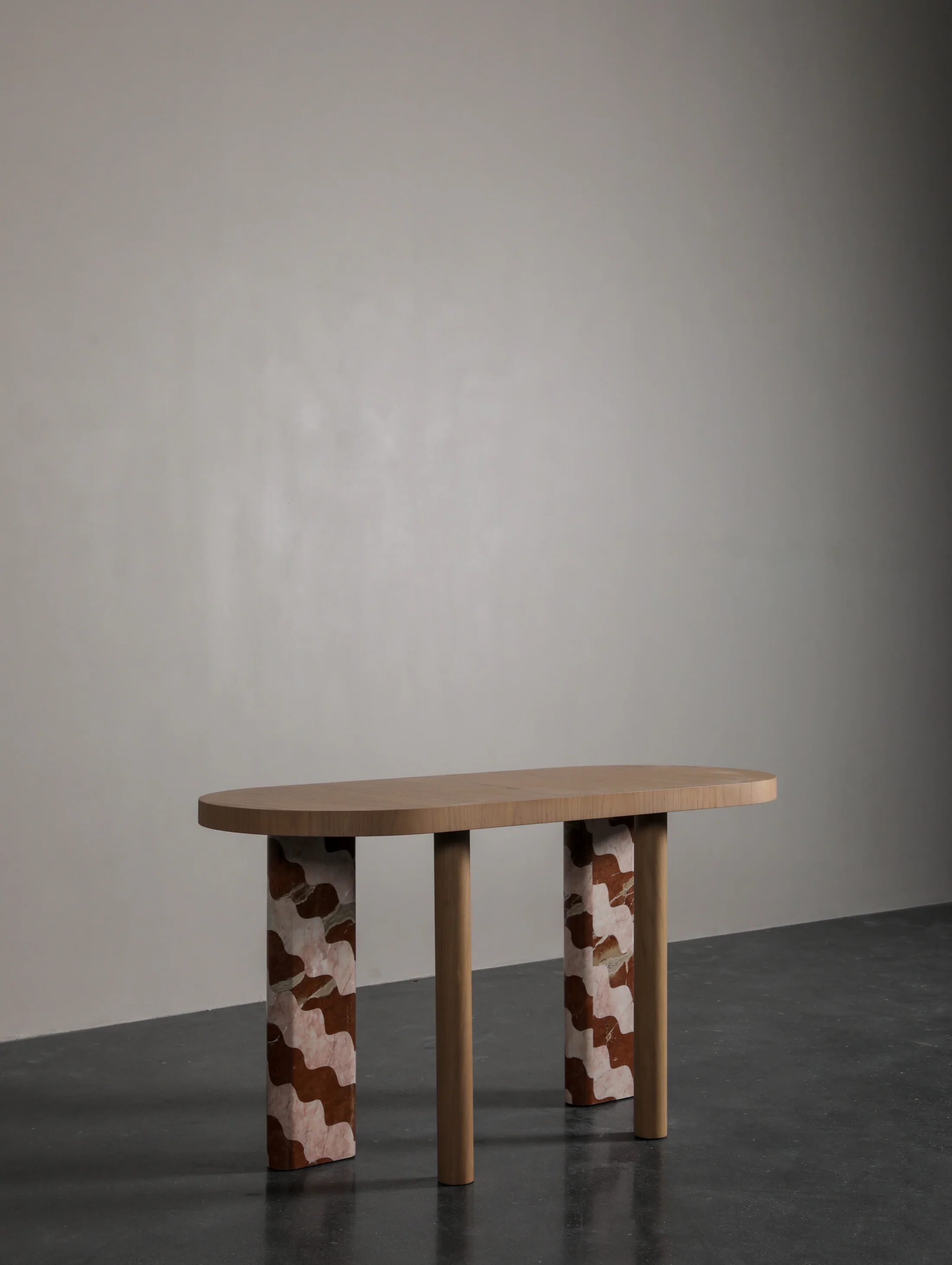 Aurelia Dawn Console Table in a finished interior.