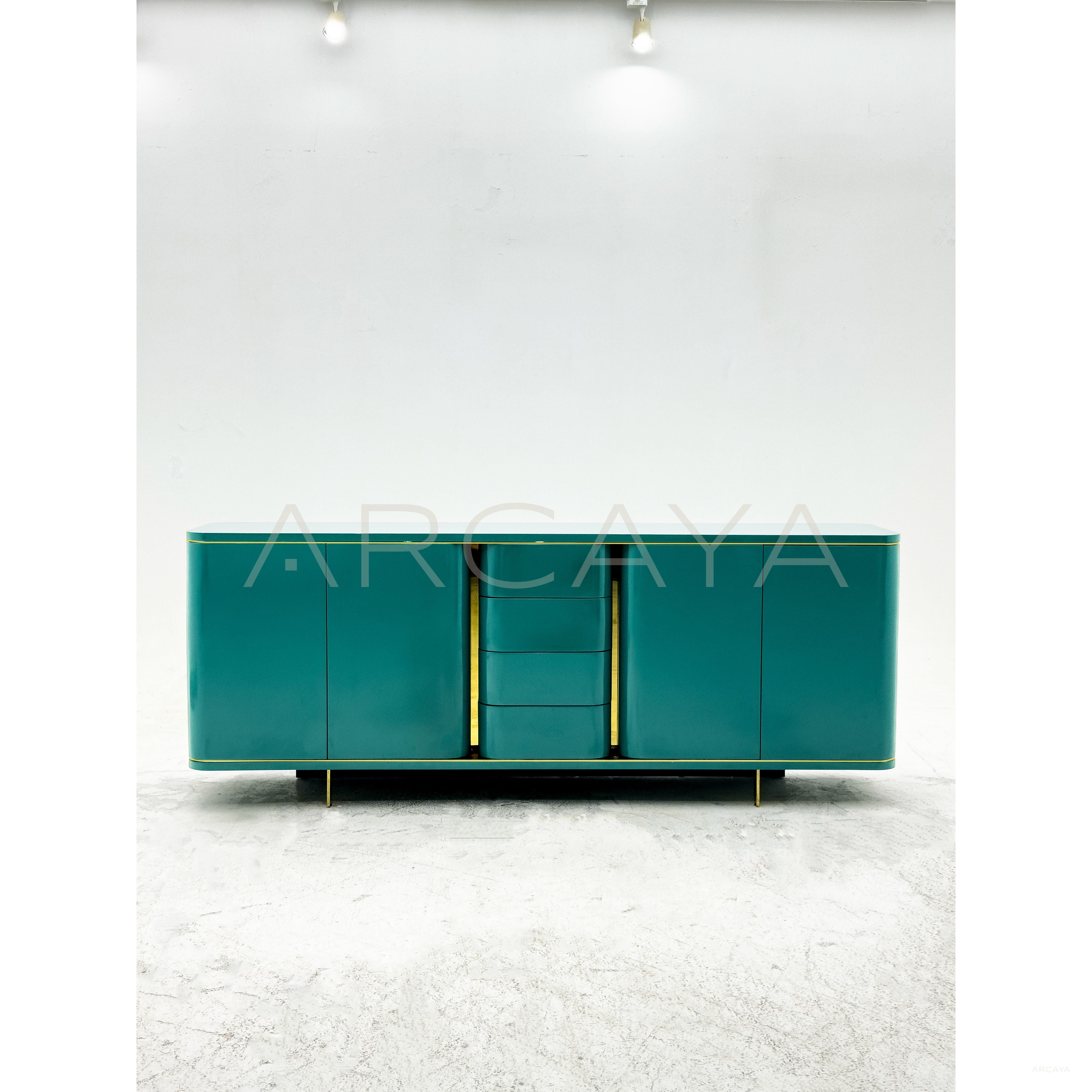 Curved Lacquered Storage Sideboard