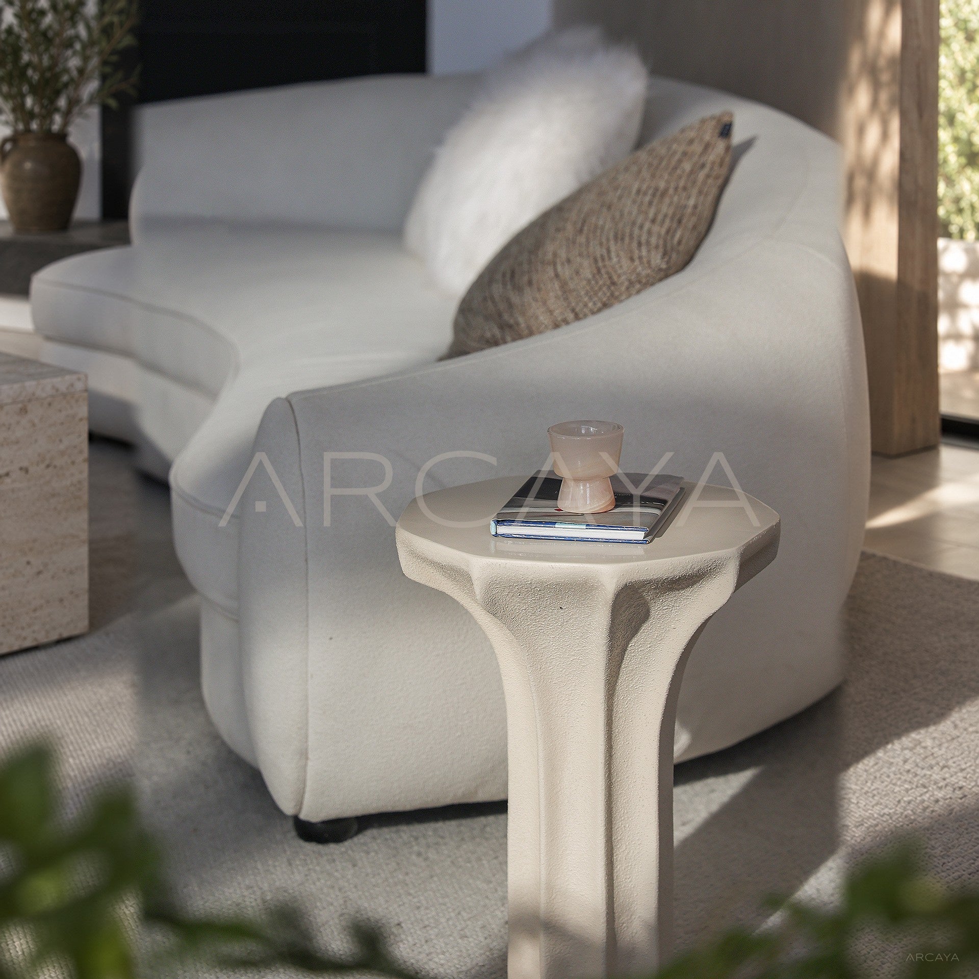 Sculptural Modernist Side Table