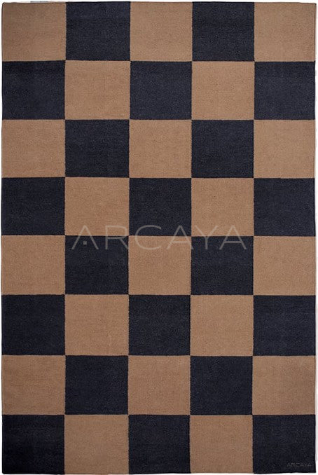 Black Camel Checkerboard Rug Dsm P036 C03 - scene