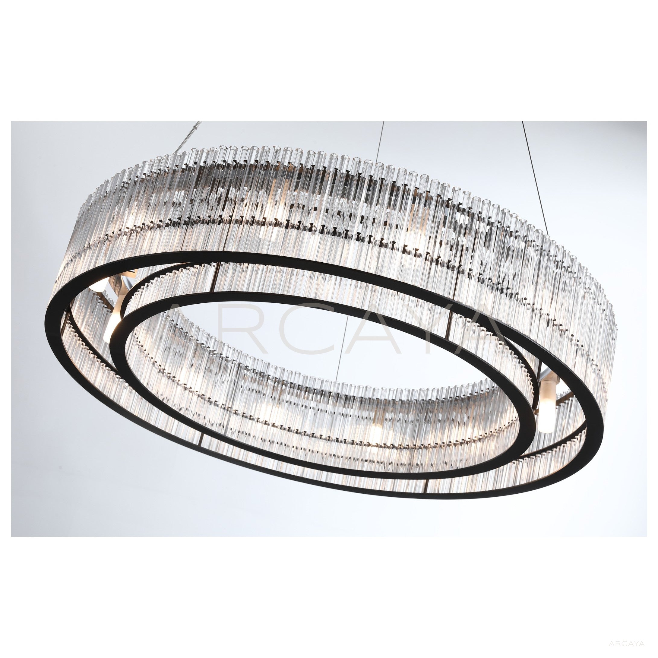 Clear Vertical Tube Ring Pendant Light 80566