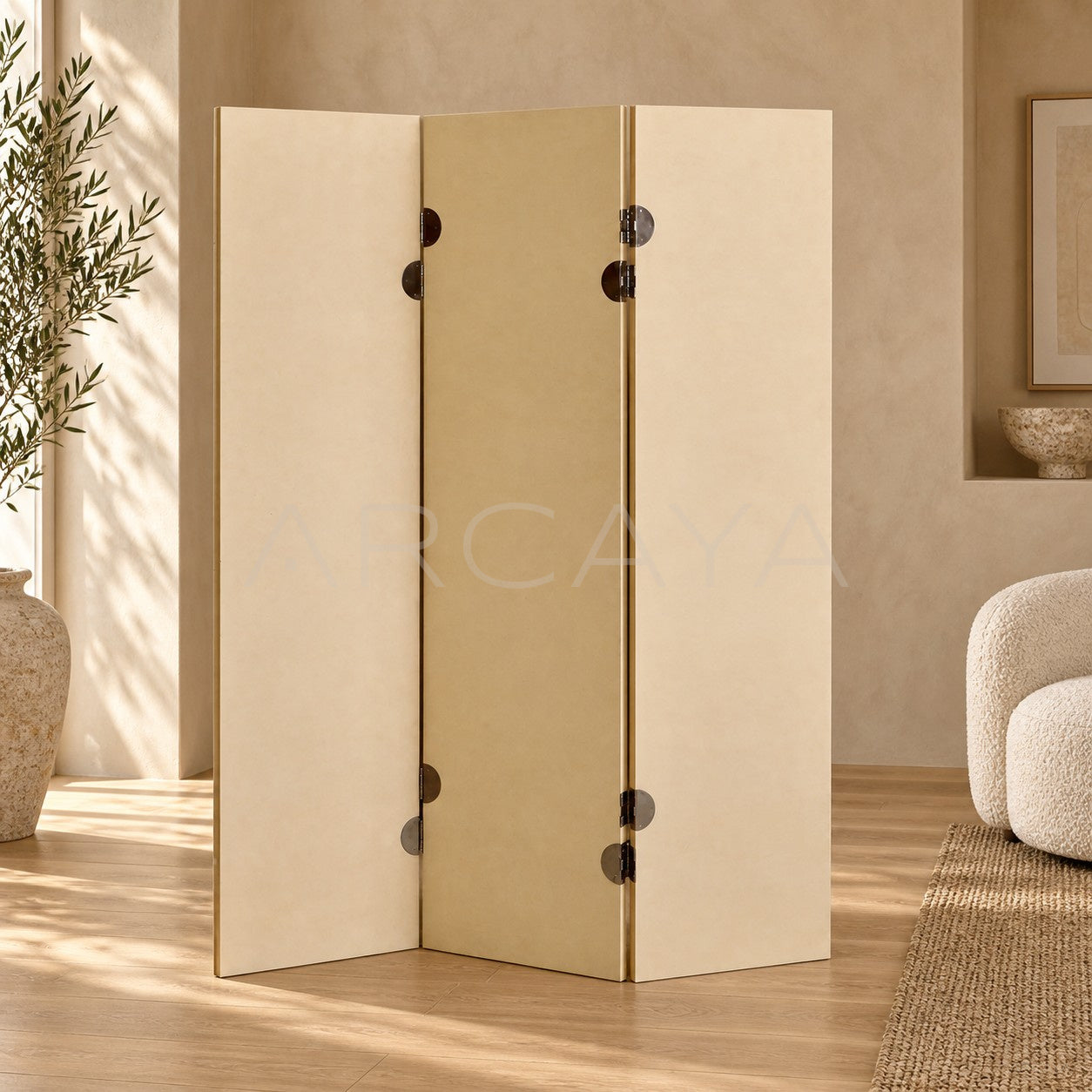 Parchment Wabi Sabi Folding Screen