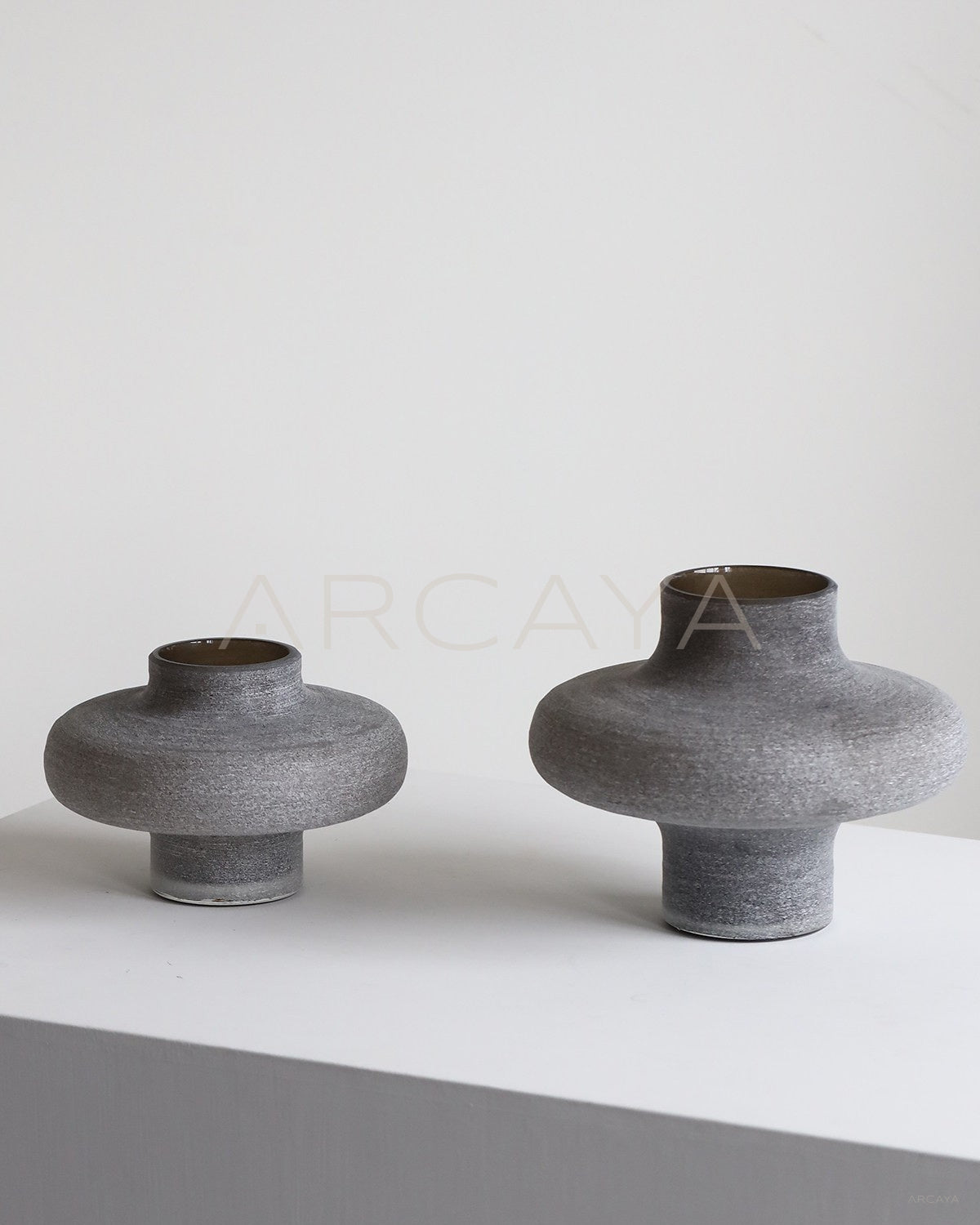 Wabi Sabi Sand Grey Textured Glass Vase - scene